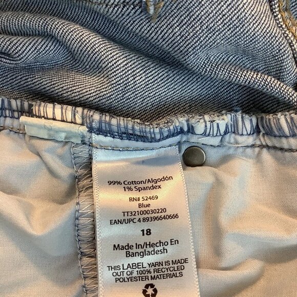 NWT Time And Tru Wide Leg Crop Blue Button Fly High Rise Jeans Womens Size 18 - Picture 9 of 14